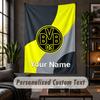 Personalized Wall Tapestry,Borussia Dortmund Custom Text, Soft Fabric Wall Art For Indoor Decoration
