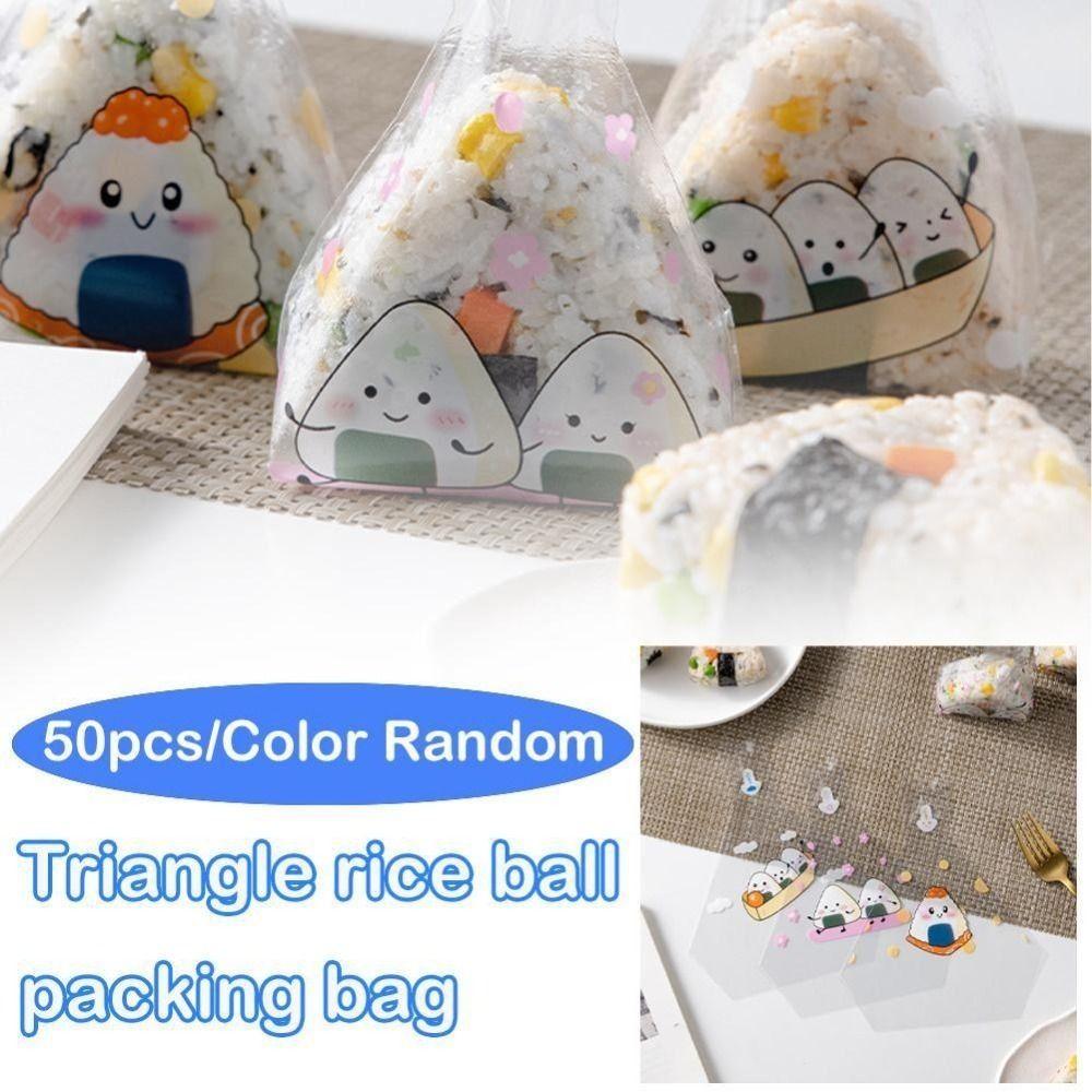 Transparent Rice Ball Packing Bag Disposable Triangle Bag Rice Ball Wrapper  Food Packaging