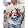 Summer Men's Fashionable Short Sleeved Casual Loose Comfortable Daily 3D Digital Color Printed Round Neck Top T-shirt