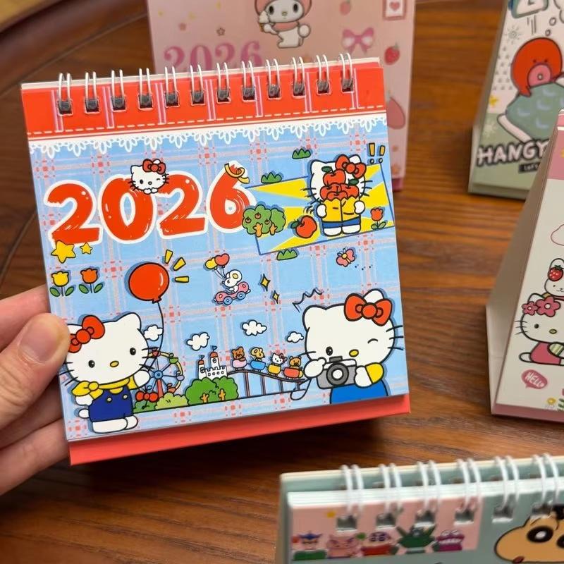 Hangyodon My Melody Cinnamoroll Desk Calendar Cute Retro Ins-Style Cartoon Decor For Students Collectible Gift