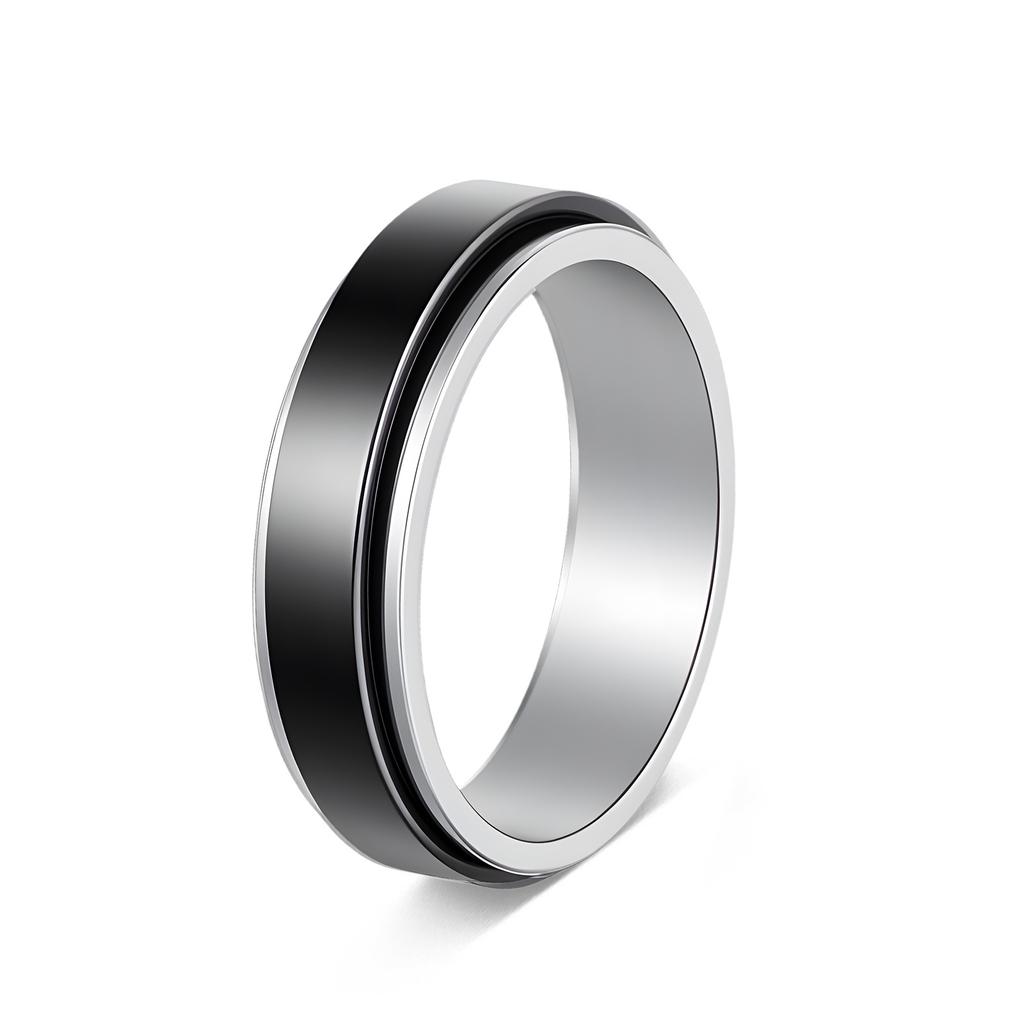 Classic Popular Jewelry Wide Turning Stress Relief Ring Sand Surface Ring