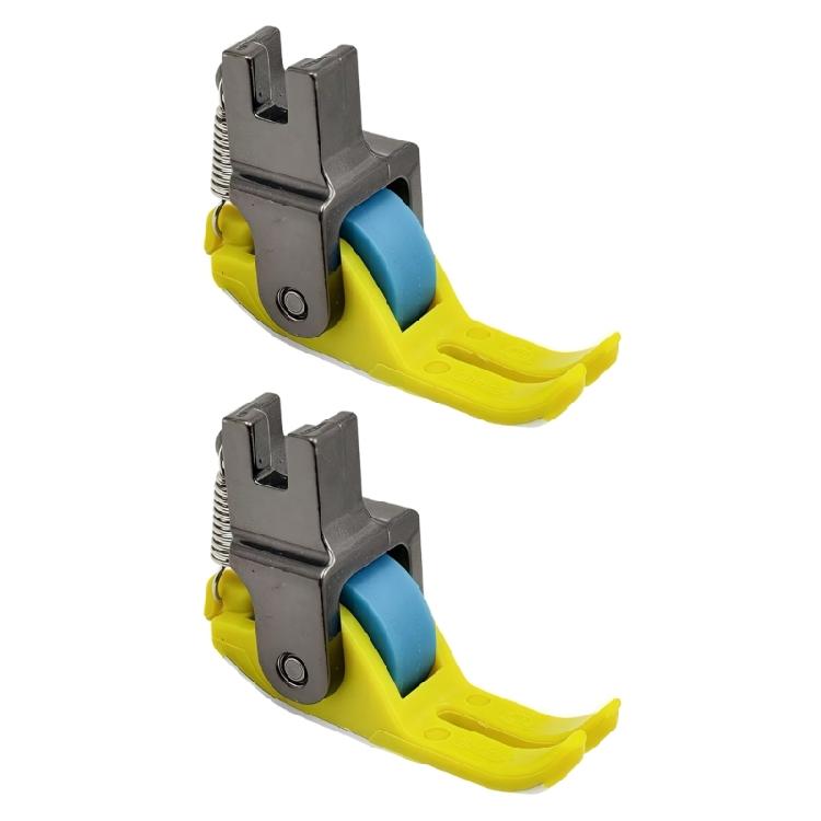 2Pcs Roller Presser Foot for Sewing Machines Smoothly Stitching Easy To Install Replaceable Sewing Roller Presser Foot
