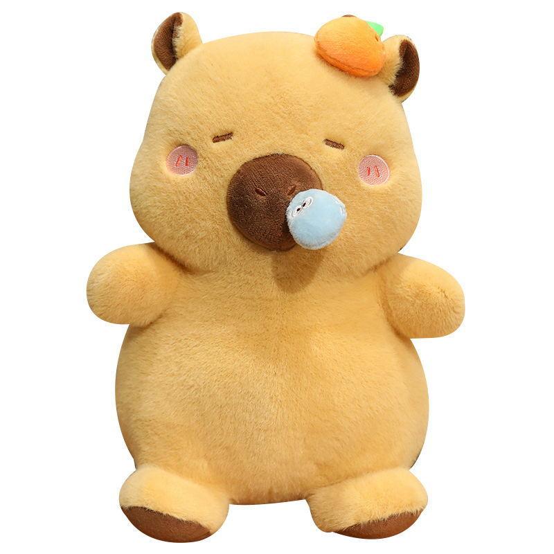 Pulling Line Animal Plush Toy Nose Movable Doll Unzip Doll Cute Puppy Pig Kapibala Doll