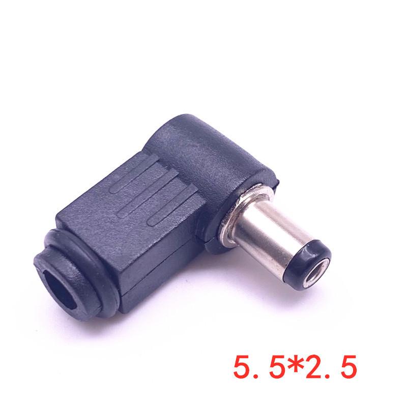 90° DC Power Plug Elbow 5.5x2.1mm/5.5x2.5mm Solder Type Wiring Assembly