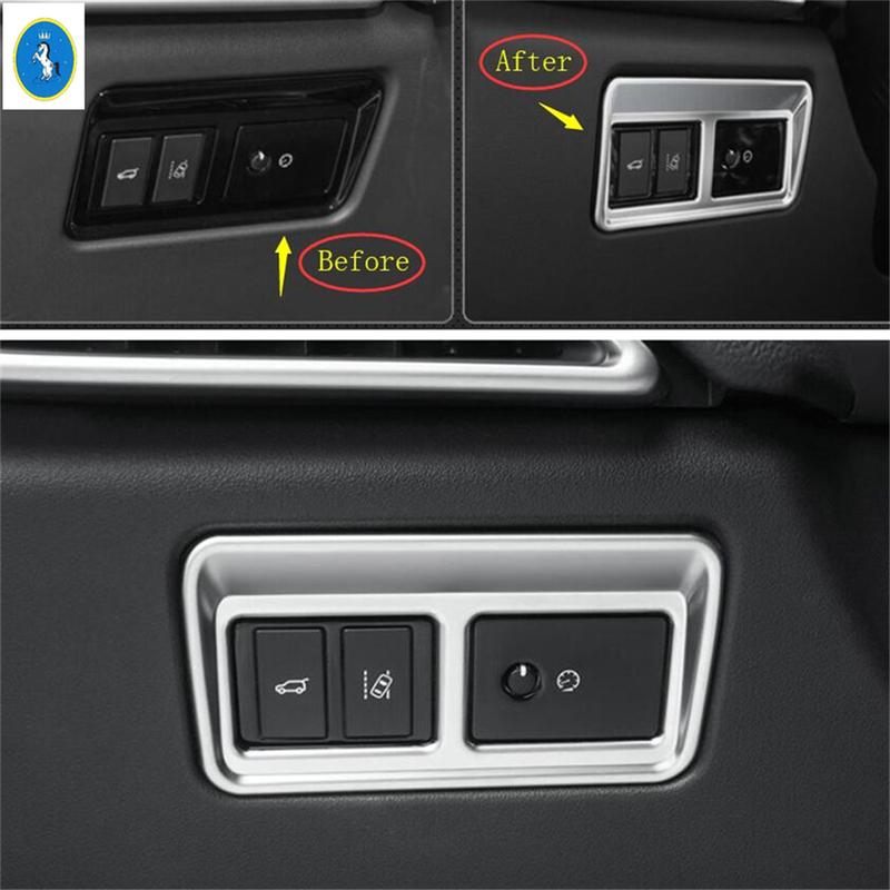 Glass Lift Button / Gear Shift Lights / Air Control Panel Cover Trim Fit For Jaguar E-pace E pace 2018 -  Matte Interior