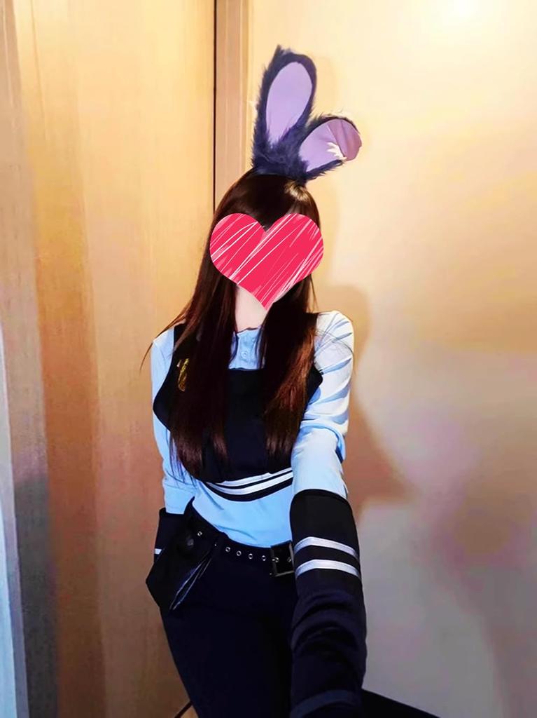 Angel Heart (G&J) Zootopia Judy Hopps Cosplay 17-Piece Set, Disney Judy Bunny Girl, Halloween Cosplay, Pirate Costume, Fairytale Style (XL)