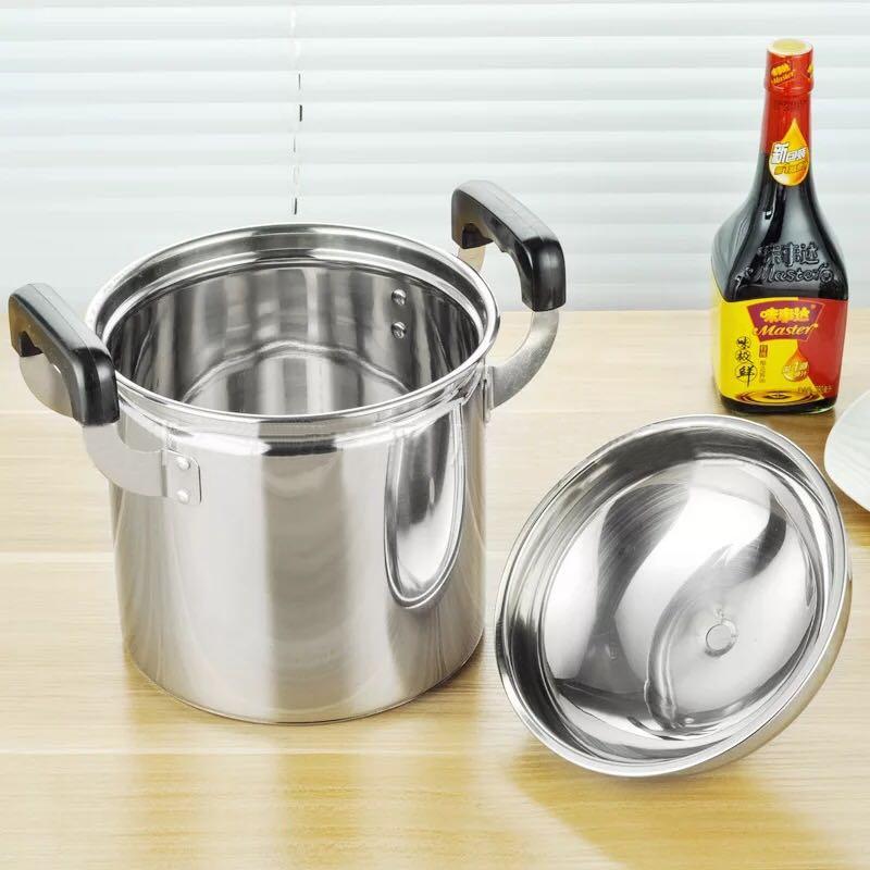 Stainless Steel Large Capacity Deep Soup Pot Thickened Extra High Pot Induction Cooker Universal Porridge Stew Pot Pots and Pans