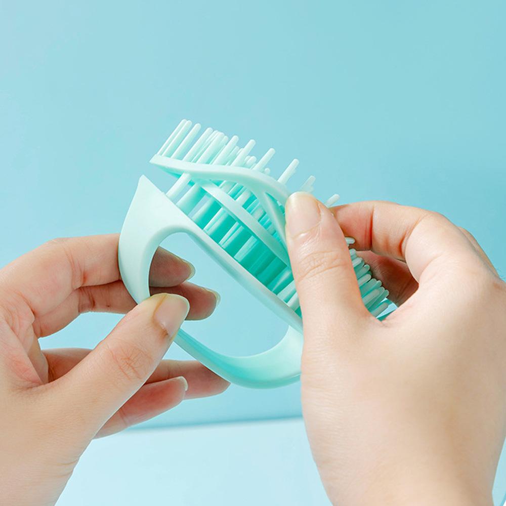 Silicone Scalp Massager Shampoo Brush Soft Silicone Brush For Hair Cleaning Dandruff Removal Wet Dry Bath Shower Brush Home Tool