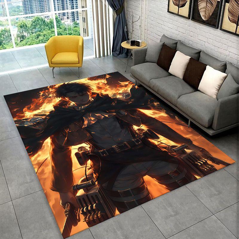 Attack on Titan Cartoon Anime Carpet Rug for Playroom Bedroom Living Room Sofa Home Decor,kid Game Area Rug Non-slip Floor Mat