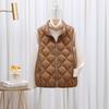 Lightweight Women's Down Vest Jacket Mom Stand Collar Waistcoat Autumn Winter Short Warm Vest Coat Casual Outwear