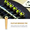 6Pcs Brass Made Guitar Bridge Pins with Crystal Glass Dot Decor Music Instrument Parts