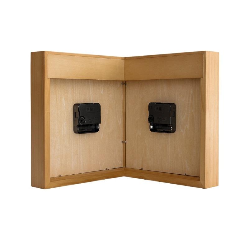 Corner Wall Clock Wood Double Sided Wall Watch Luxury Aesthetic Modern Clocks Silent Elegant Decorative Living Room Watches
