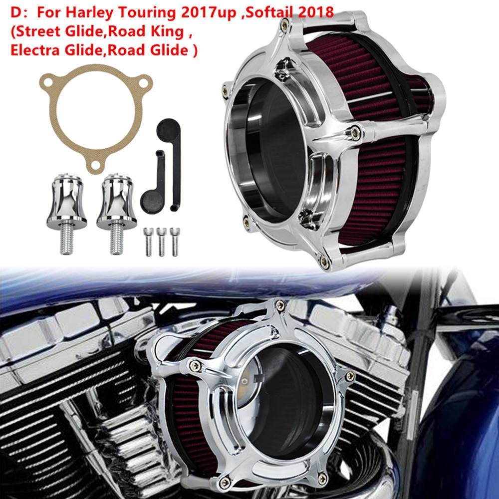 Kit filtru de aer cromat pentru filtre de aer pentru motociclete Sistem de admisie CNC pentru Harley Touring Sportster XL 48 72 883 1200 Dyna Softail
