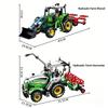 2-in-1 Hydraulic Agricultural Tractor Building Block Set, Including a Farm Loader and a Combine Harvester Mechanical Engineering