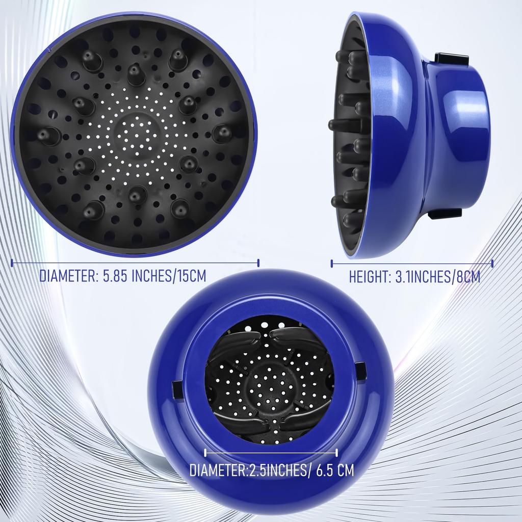 Universal Hair Dryer Professional Hair Dryer Diffuser Attachment for Curly Fits Most Types of Blow Dryers with Inch Nozzle Diffuser, Hair, 1.7-2.5