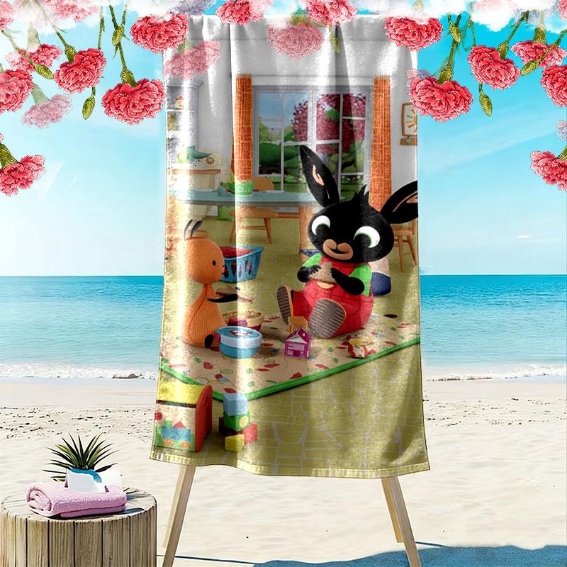 Bing Print Beach Towel, Large Soft Quick Dry Towel for Beach Camping Swimming