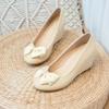 Schuhe für Damen 2026 Mode Sommer Neu Schmaler Ausschnitt Damen High Heels Runde Spitze Keilabsatz Schmetterlingsknoten Damenschuhe