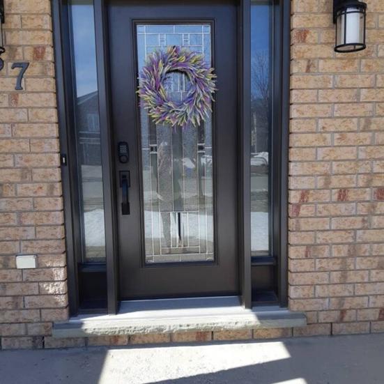 Large Artificial Lavender Wreath 50cm Diameter Faux Farmhouse Floral Garland for Door Wall Wedding Party Decor Summer Home Office Decoration