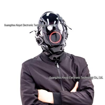 Kyberpunková Halloweenská Svítící Robotická Maska – Celotvářová Cosplay Pokrývka Hlavy pro Comic Con