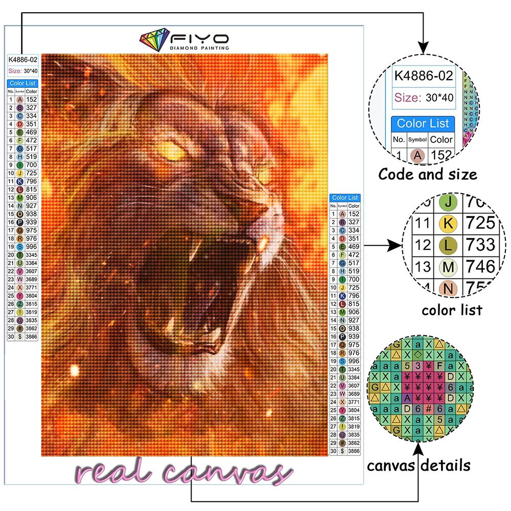 Full 5D Diy Diamond Painting Ferocious Beast Tiger 5D Diamond Painting