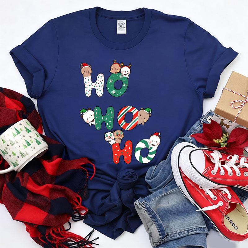 Kawaii Bubu Dudu Merry Christmas Couple Tshirt Trendy Funny Cartoon Anime Shirt Fashion Holiday Party Celebrate Cotton Tees