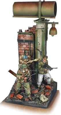 Ardennes Miniatures Maßstab Zweiter Weltkrieg Deutsche Spezial-Diorama-Serie Fabrikruinen Gefecht Set Harzbausatz ARBA35004 1/35 (3 Figuren) (Menschen)
