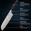 Japanese Santoku Knife Meat Cleaver Damascus Pattern Kitchen Knives Professional Chef Knife Slicing Knife