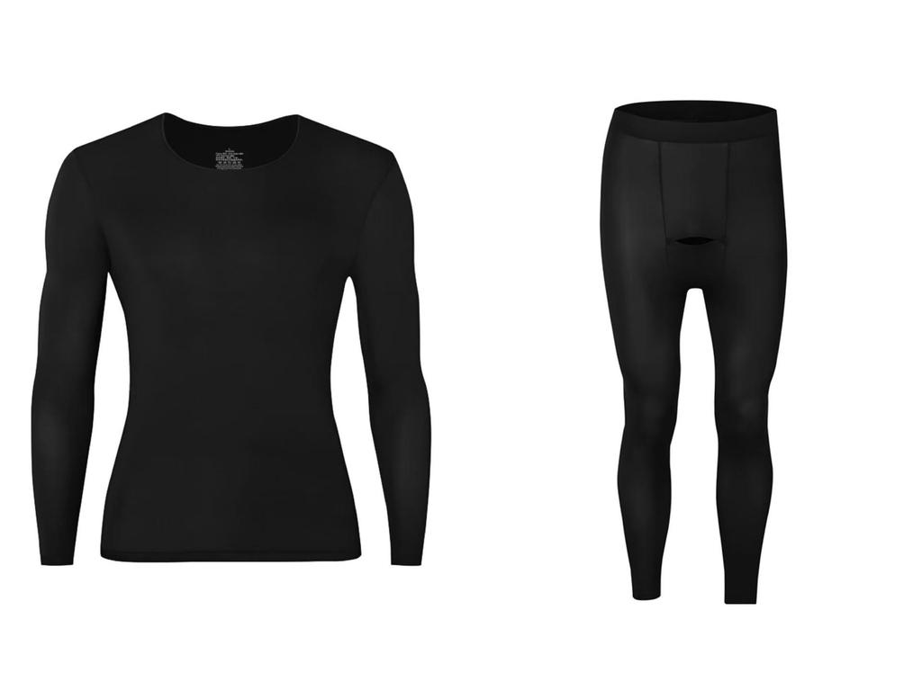 Men's Hyaluronic Acid Moisturizing Warm Base Layer Set - Long Sleeve Top & Pants for Autumn