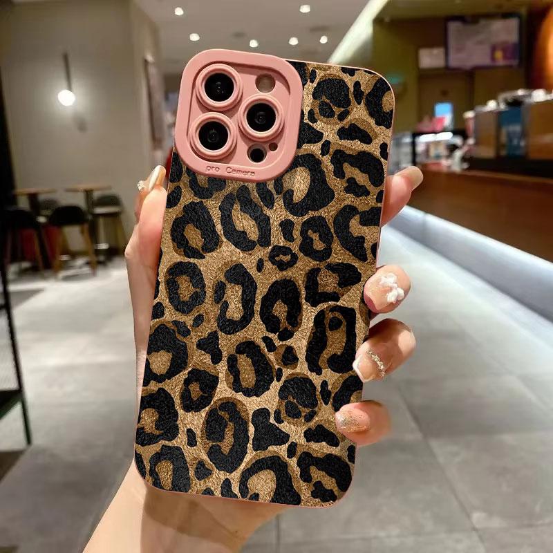 Brown Black Leopard Print Phone Case For iPhone 17 16 11 12 13 14 15 Pro Max 15 16 Plus X XR XS MAX 16e Shockproof Cover Fundas