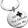 All The Ghouls Love Me Ghost Stainless Steel Keychain Halloween Design Fashion Bag Pendant Practical Festival Gift