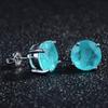 Orecchini a Bottone in Argento Sterling 925 con Pietra di Tormalina Rotonda da 10 mm per Donna Moda Festa Gioielli Regalo Anniversario