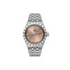 Königliche Serie Mechanisches Uhrwerk 100m Wasserdicht 28mm Braunes Zifferblatt Stahlarmband Damen Uhren M28300-0008