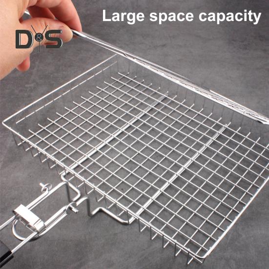 Koszyk do grillowania ryb i warzyw ze stali nierdzewnej, przenośny składany grill, stojak do grillowania na kempingu, do ryb i warzyw, krewetek