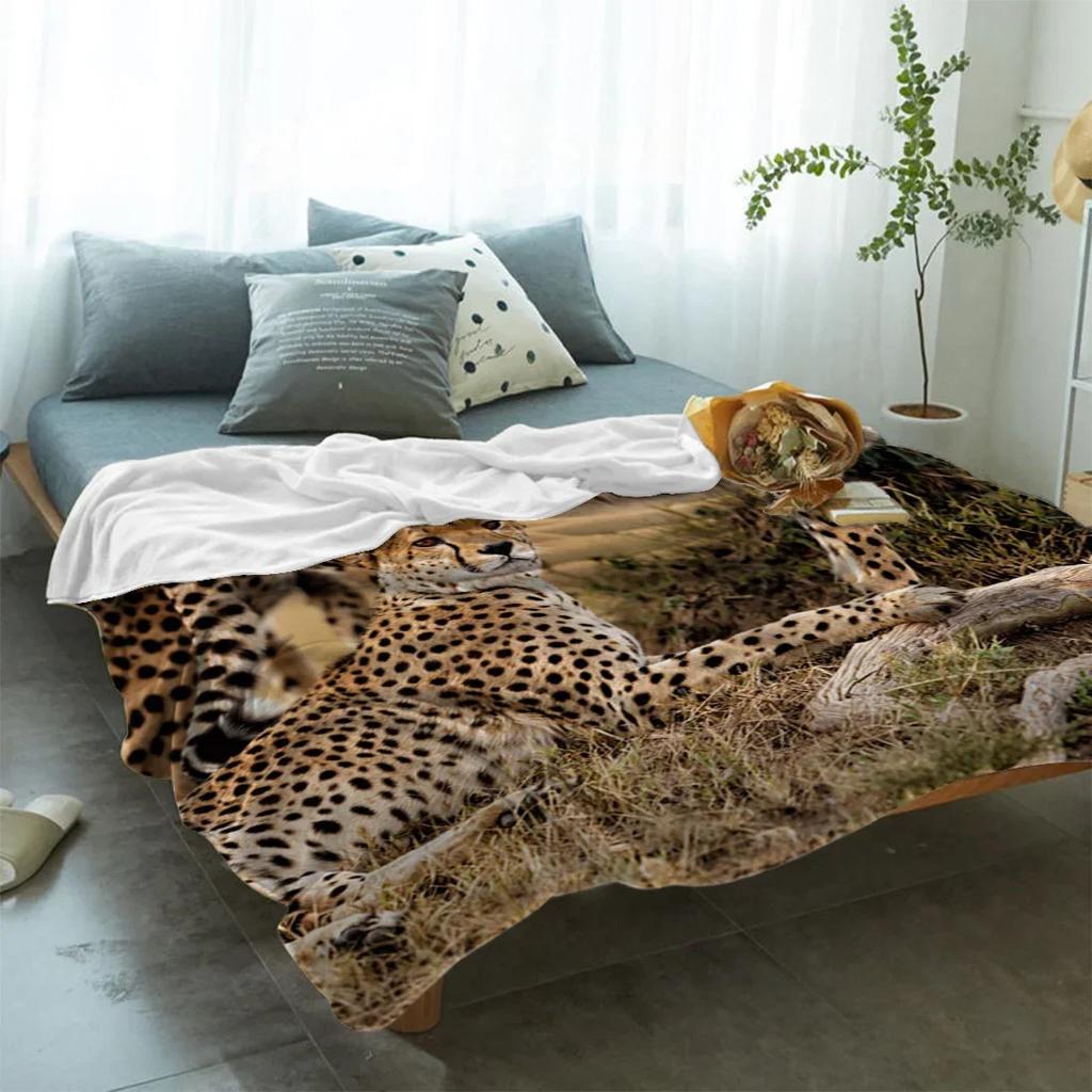 Gepard Tier Flanell Fleece Bettdecke Tagesdecke Bettbezug Bettabdeckung Weich Leicht Warm Gemütlich Überwurfdecken Queen King Size