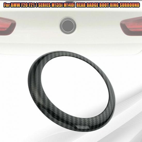 For 11-19 BMW 1 series F20 F21 REAL Carbon Fiber Rear Badge Ring Trim Surrounded