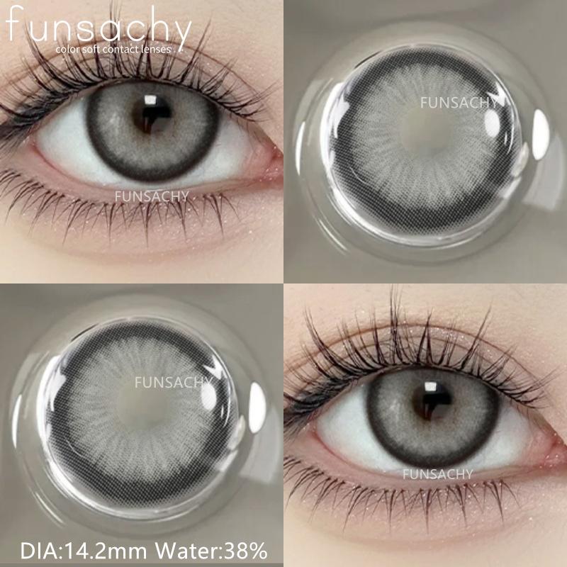 FUNSACHY 1 Paar Naturfarbige Kontaktlinsen für Augen Braune Linsen Farbige Linse Koreanische Blaue Linsen Graue Jahreslinsen Augen Make-up Linse