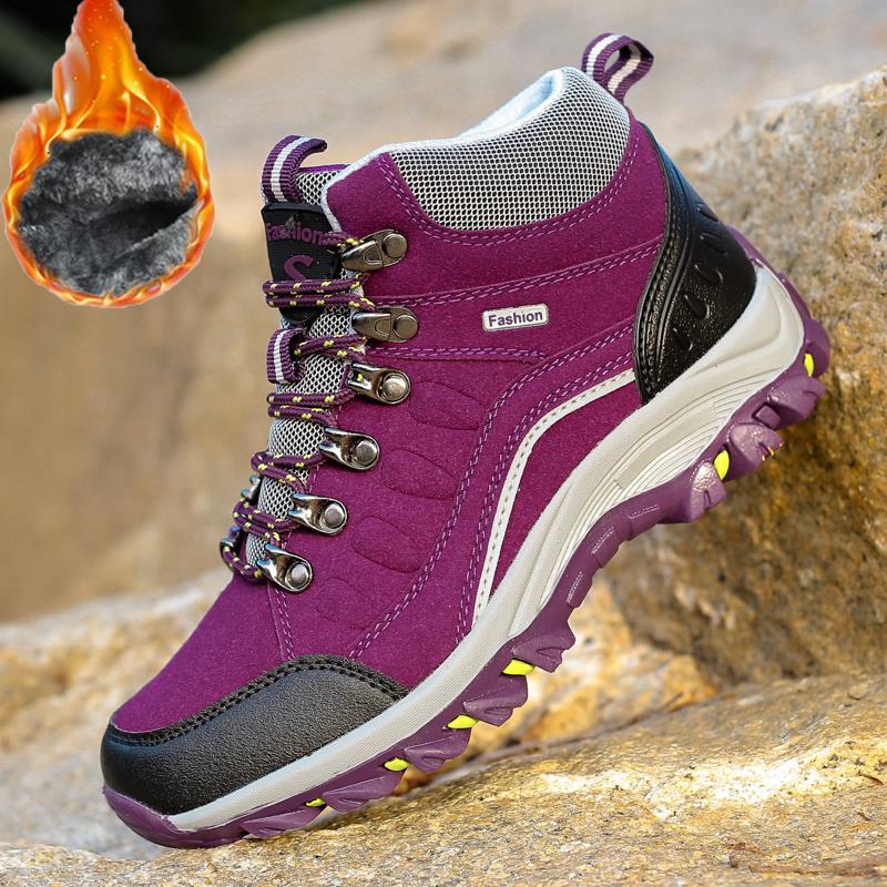 35-46 Paar Mode Plus Samt Warme High Top Baumwollschuhe Schneestiefel Plus Baumwolle Outdoor Wanderschuhe Wanderschuhe