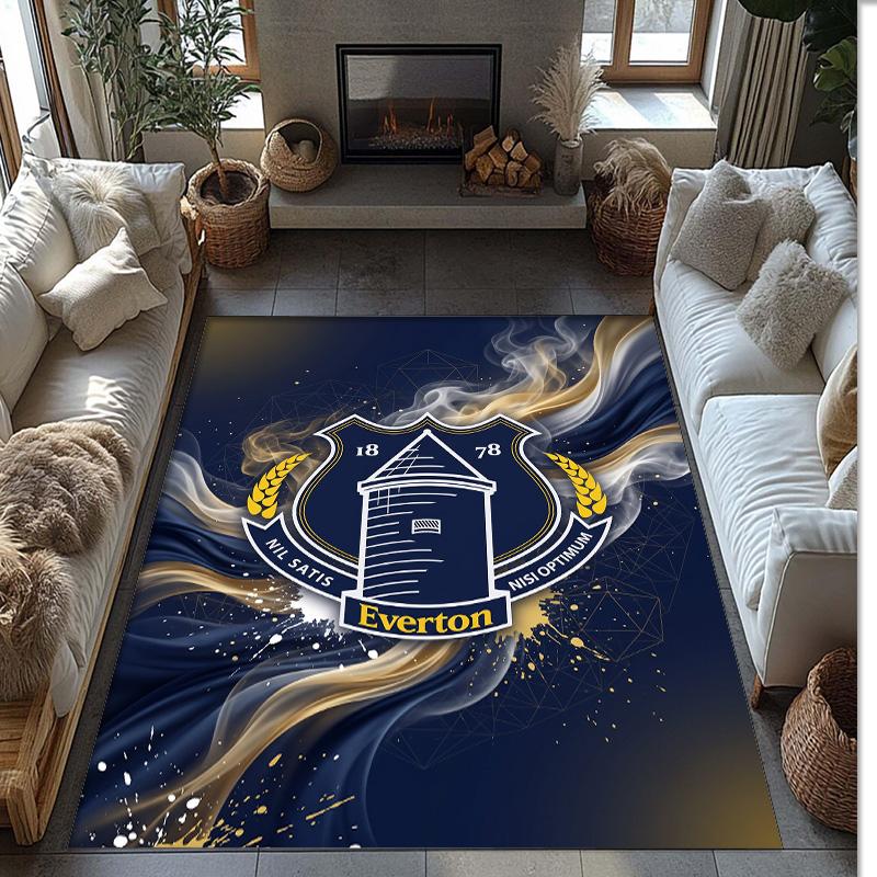Tappeto in Velluto di Cristallo con Stampa Calcio Everton, Comodo Assorbente d'Acqua Antiscivolo Tappeto per Pavimenti Interni