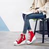 Fashion Autumn 8cm Platform Wedges Shoes Woman Canvas Round Toe Side Zipper Casual Fashion Retro Office Lady Brand Design High Quality