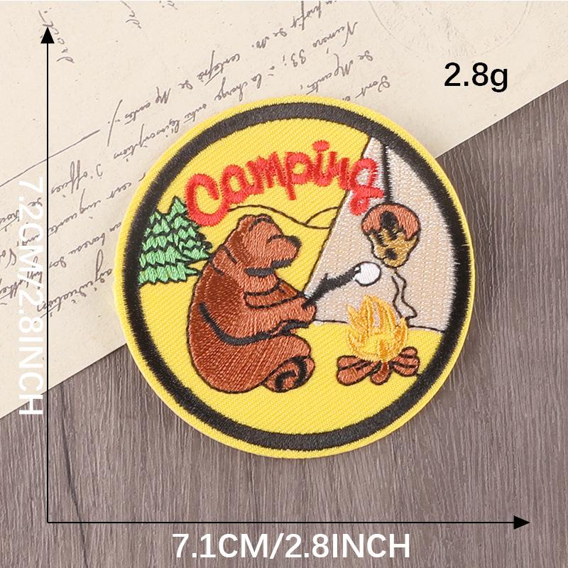 

Вышитый логотип круглый значок мультфильм на открытом воздухе животное нашивка наклейка источник одежда аксессуары вышитая ткань наклейка D5R-A-3-2