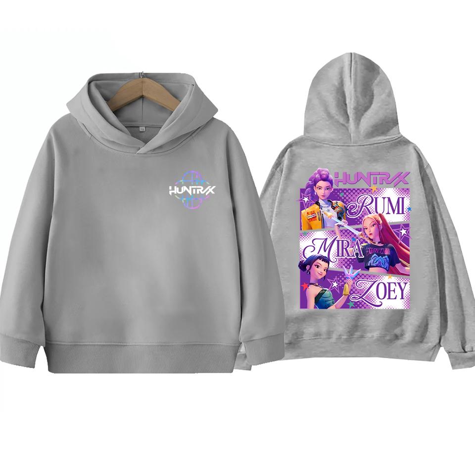 

KPop Demon Hunter Rumi Derpy Cartoon Girls Boy Hooded Sweatshirt Warm Children s Fashion Casual Tops Casual Clothing 160 cm