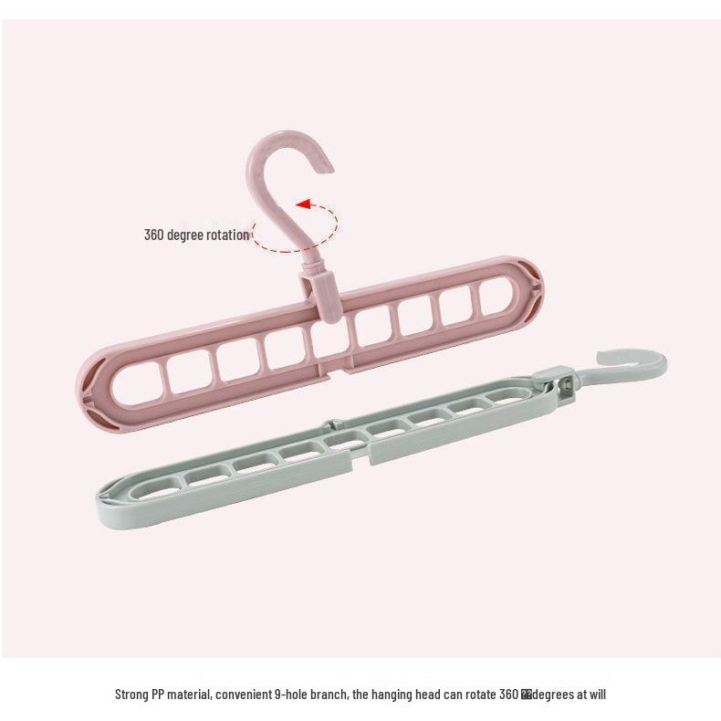 Magic Nine-Hole Anti-Slip Folding Hanger: Multi-functional Clothes Drying and Storage Solution