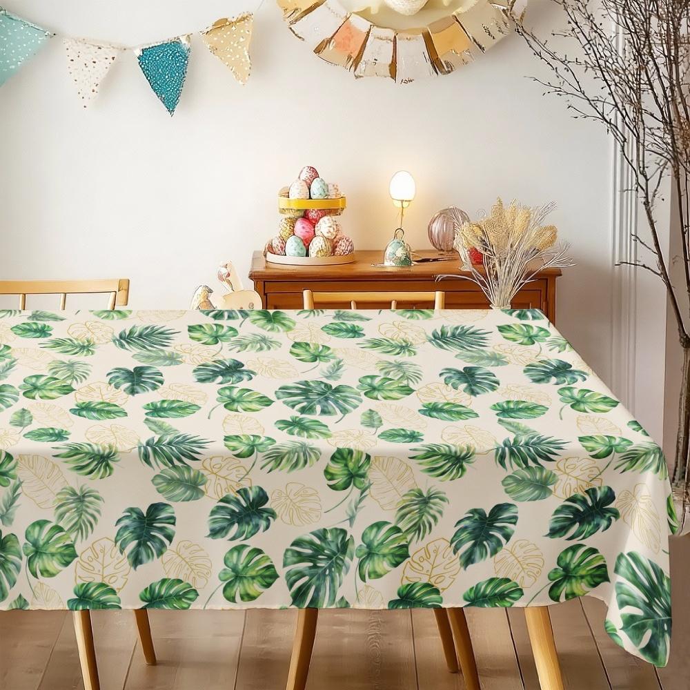 Tropical Leaves Print Rectangle Table Cloth for Table Decor Kitchen Dining Waterproof Reusable Tablecloth for Table Dining Room