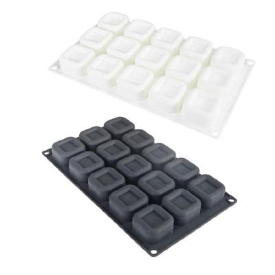 Silicone Mini Square Molds 15 Cavity Design Multiple Level Dessert Maker