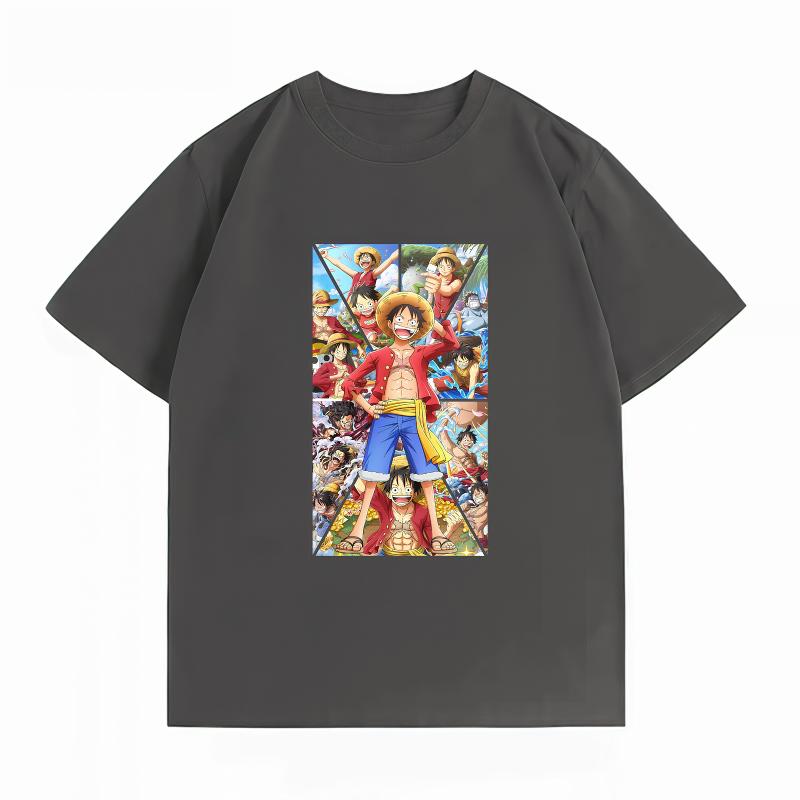 One Piece Luffy Unisexs 100 Cotton Tshirt Streetwear Fashion Anime Graphic Short Sleeve Unisexs Tops