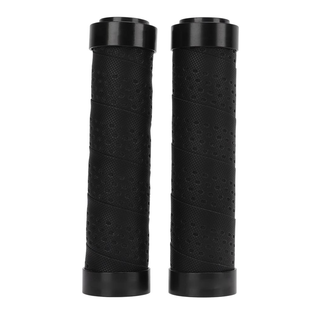 2PCS Poignées de Guidon de Vélo Antidérapantes PU Housse de Guidon Antichoc Poignées de VTT Noires