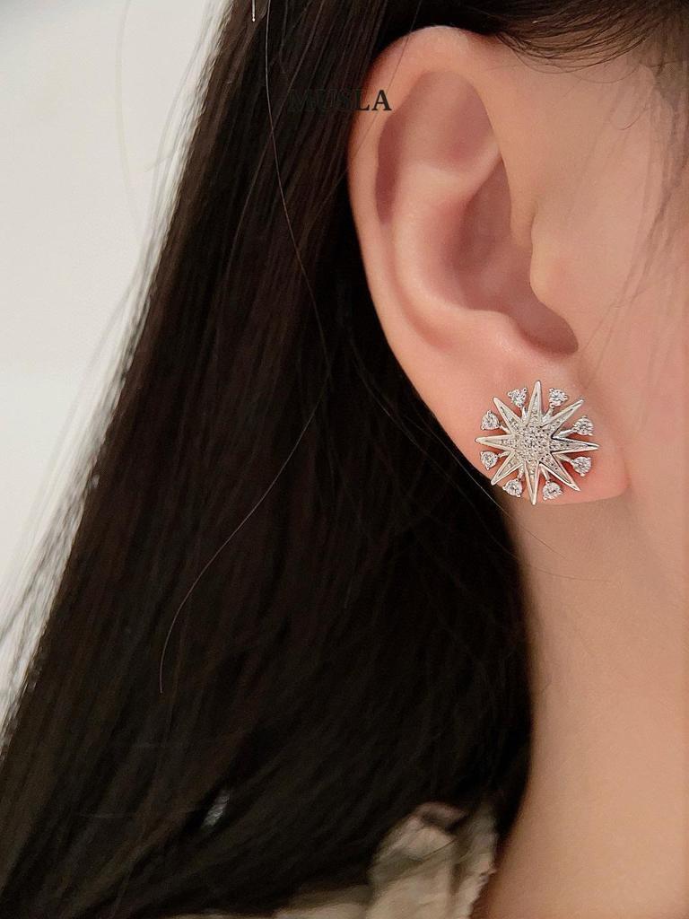 Musla Design Jewelry For Women Fashion Earrings 925 Sterling Silver Earrings Zircon Fashion Stud Earrings
