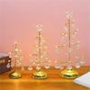 Crystal Star Iron Christmas Tree with LED Light Small XmasTree Table Lamp Christmas Decorations for Home Party New Year
