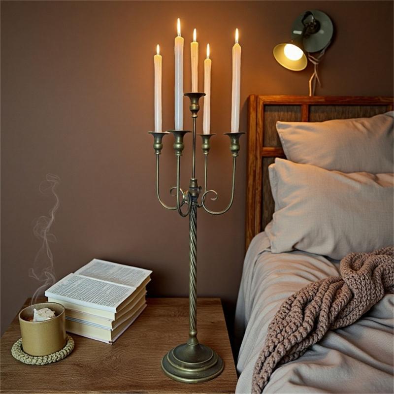 Retro Candlestick Holders Iron Metal Taper Candle Holders Decorative Candle Stands for Wedding,Dinning Home Decorations