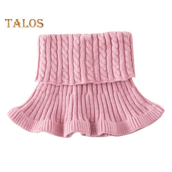 

Женский искусственный шарф с высоким воротником, скрученной текстурой, отделкой оборками, однотонный вязаный воротник, осень-зима, утолщенный теплый искусственный воротник розовый